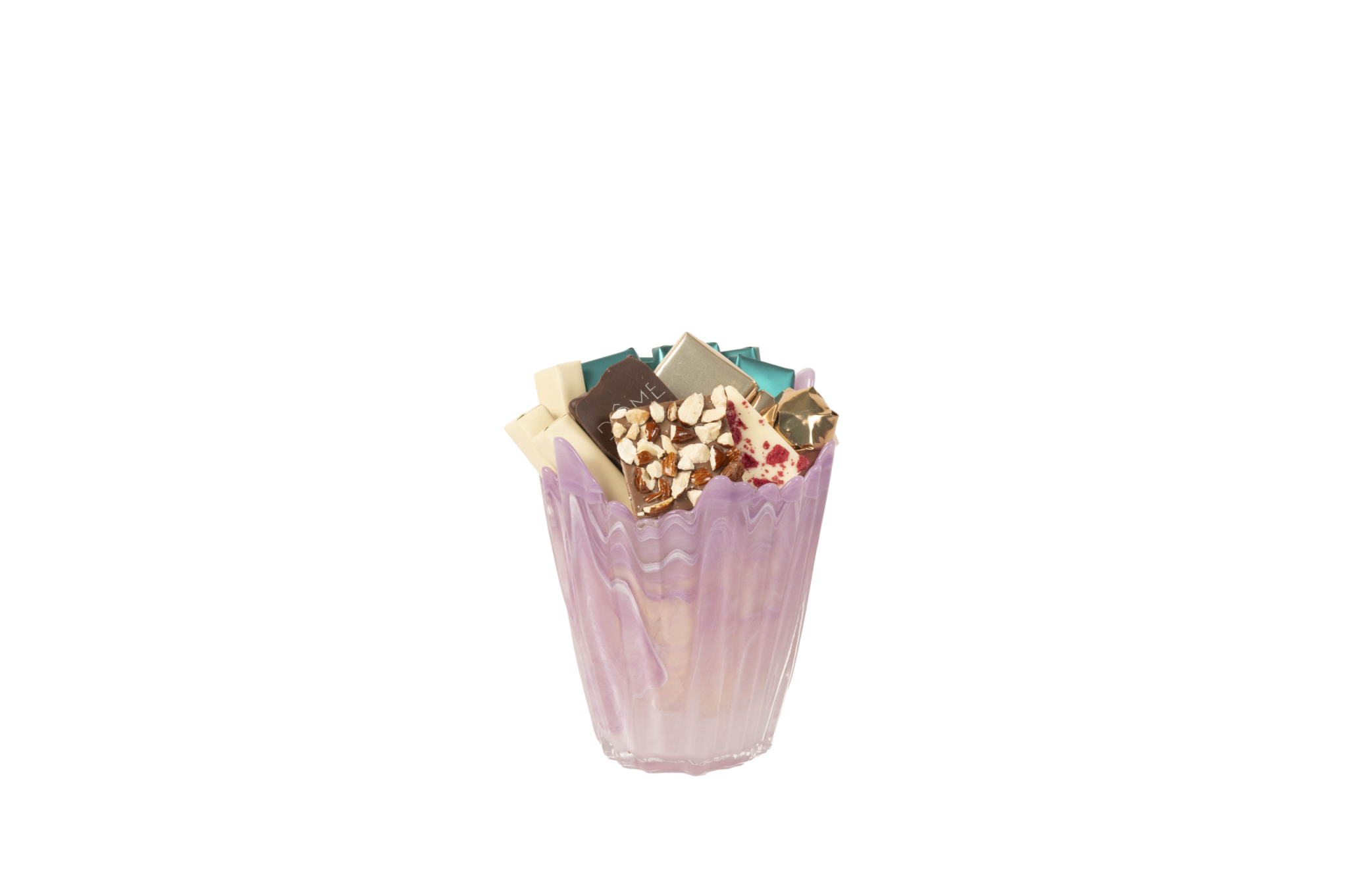 Coupelle en verre couleur lilas