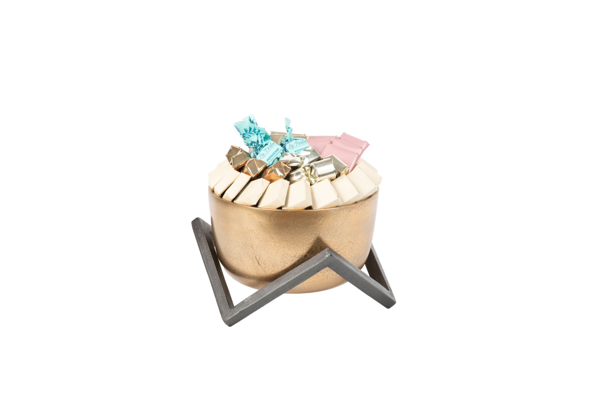 Coupe ronde en aluminium doré