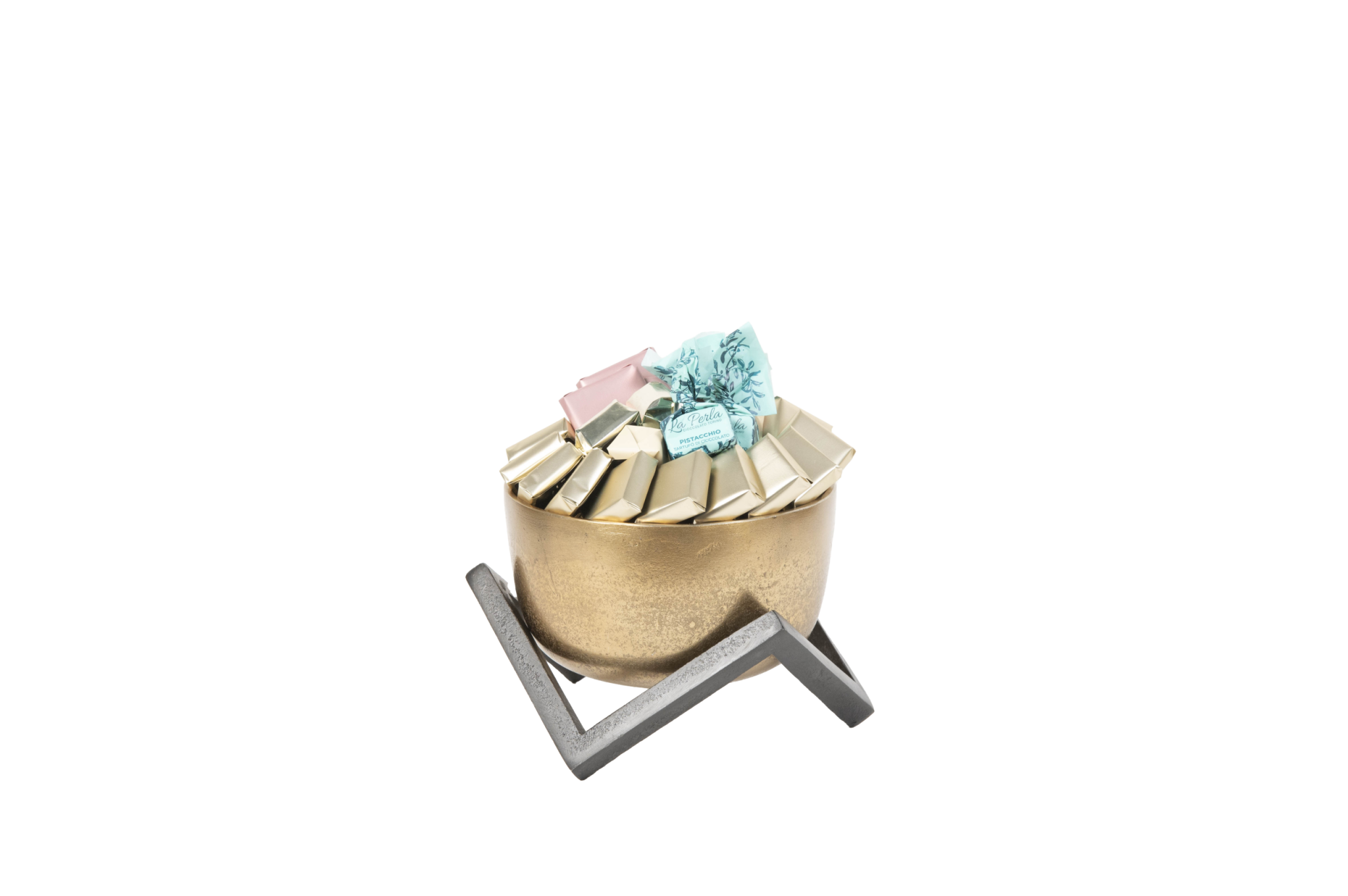 Coupe ronde en aluminium doré