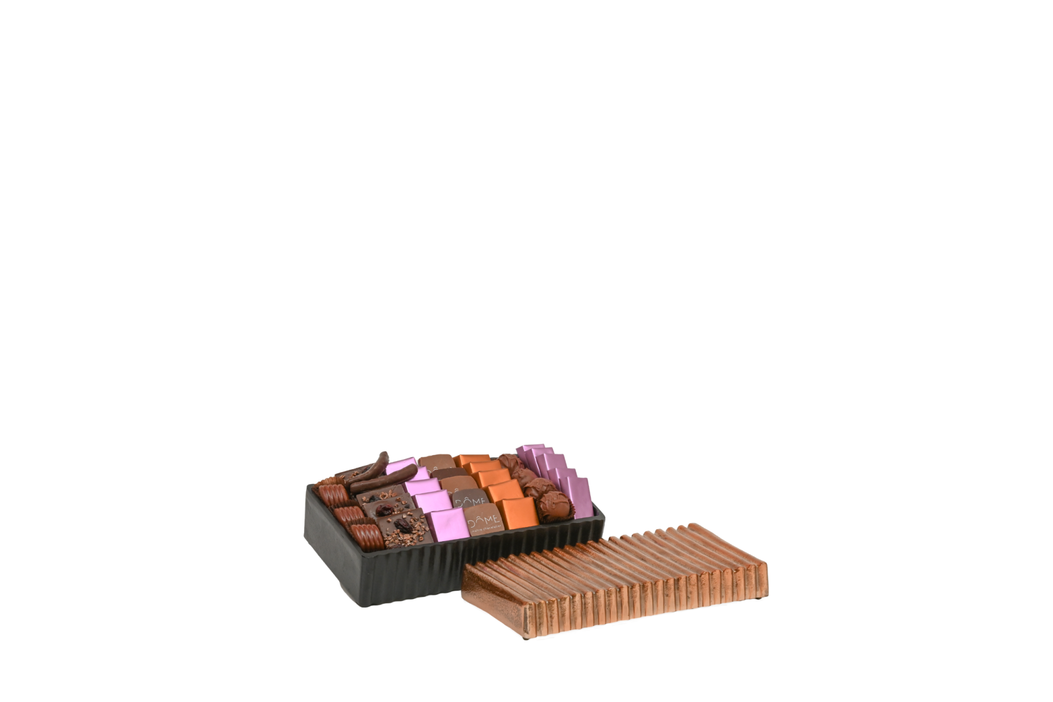 Boîte en aluminium cuivre et noir