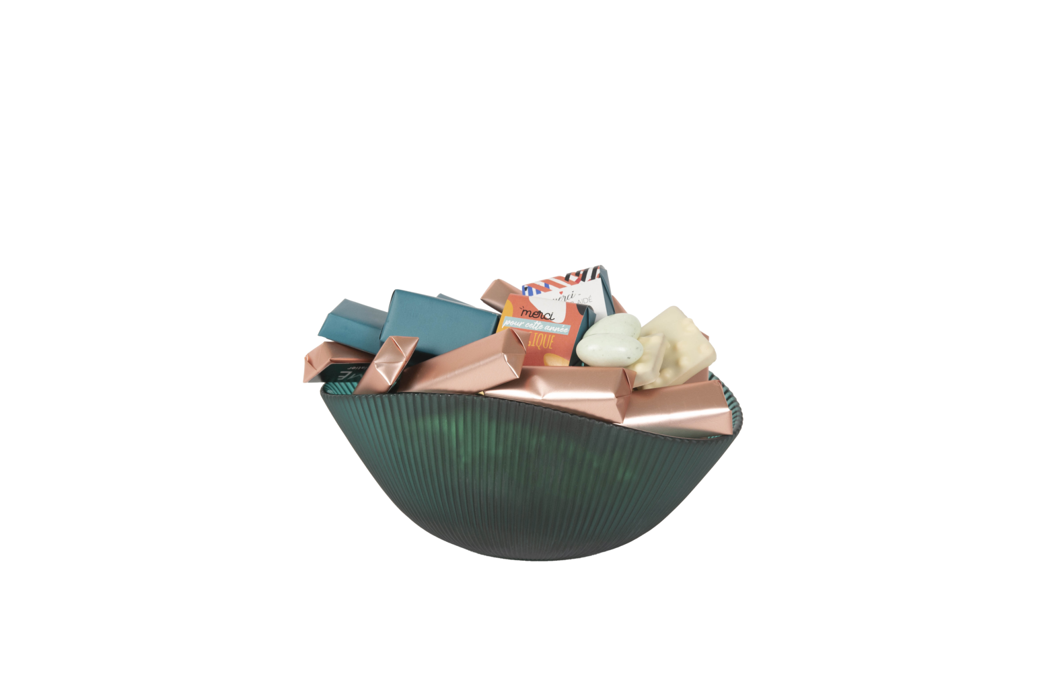Coupe en verre émeraude