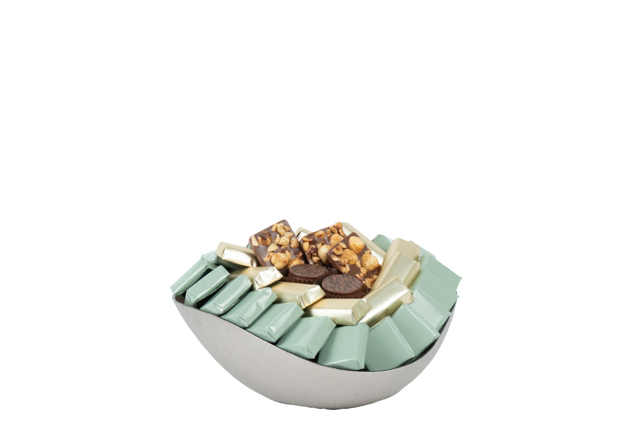Coupe en verre garnie de chocolat