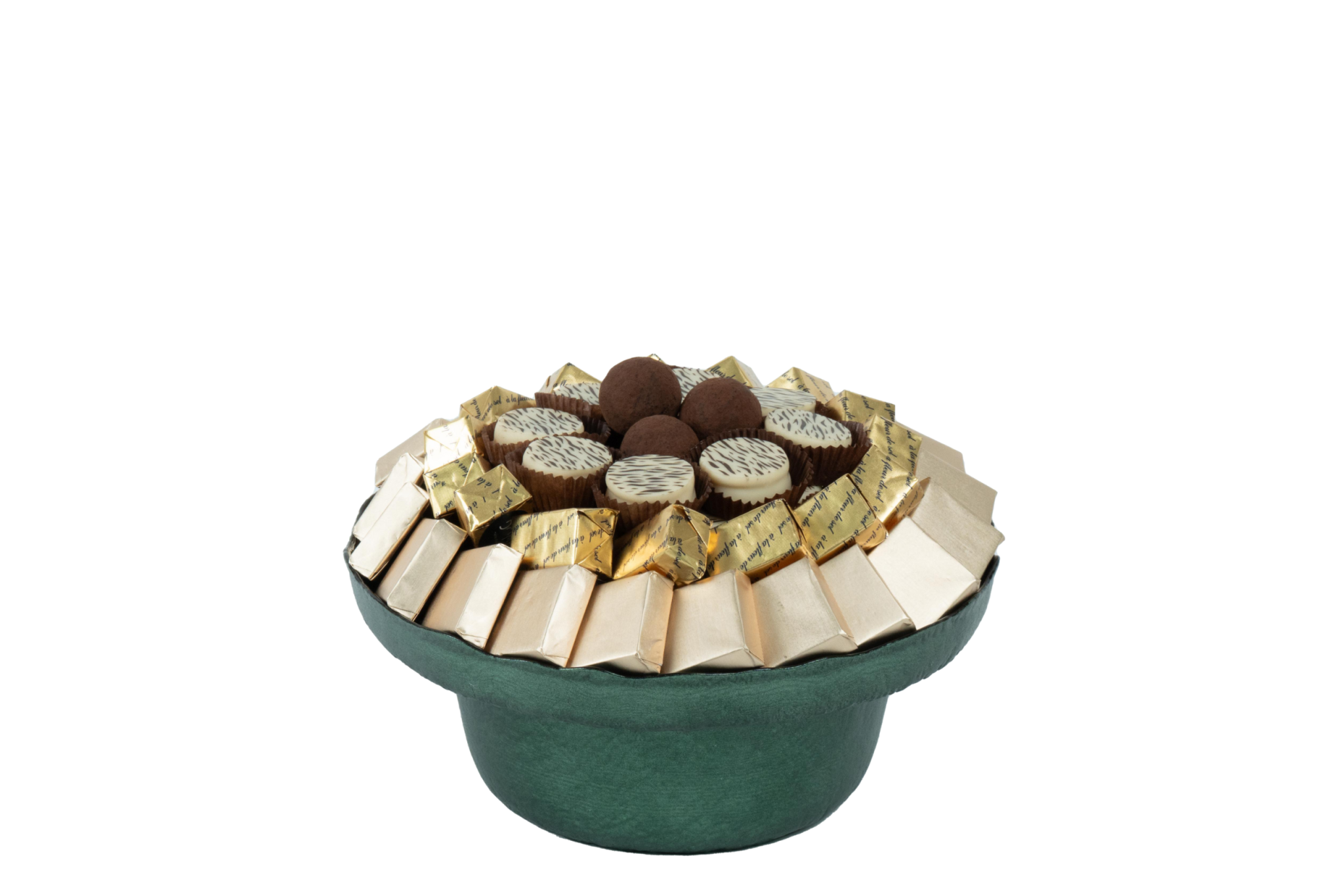 Coupe en verre garnie de chocolat