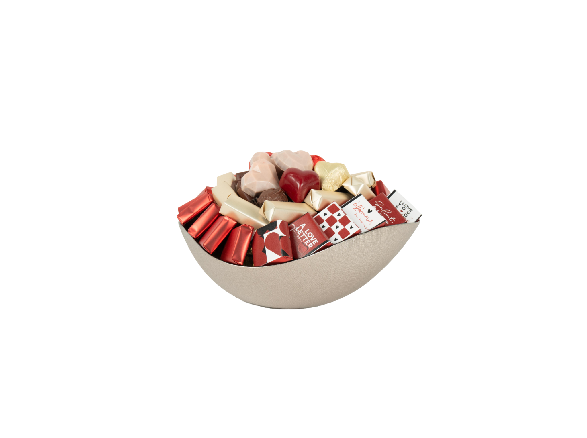 Coupe en verre garnie de chocolat