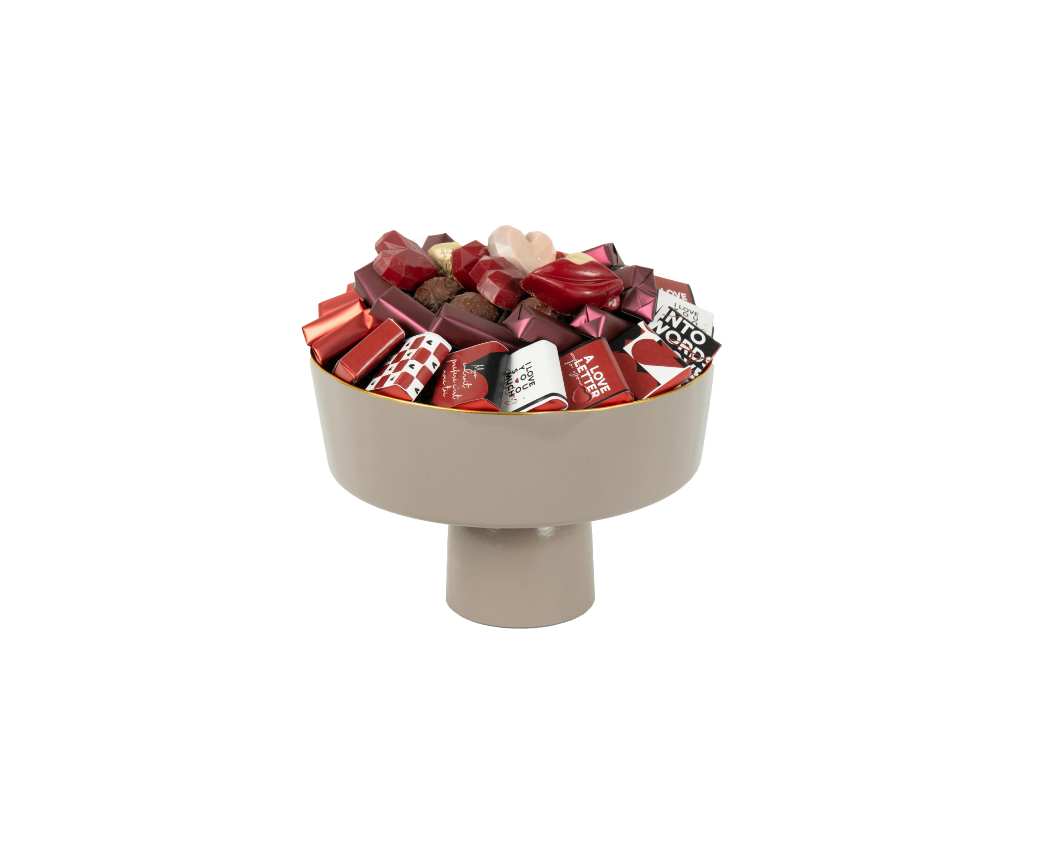 Coupe en verre garnie de chocolat